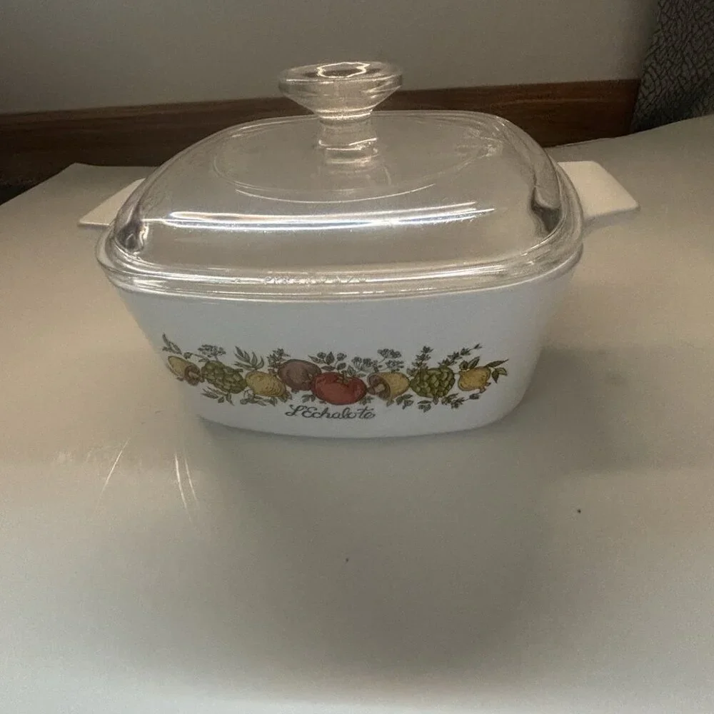 CORNING WARE SPICE of LIFE L’Echalote Casserole A-1-B w/ Pyrex Lid Vintage 1 Qt